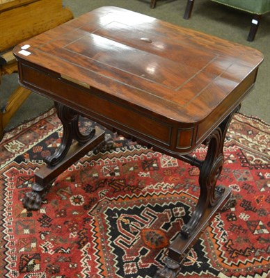 Lot 1247 - Early Victorian side table on paw feet