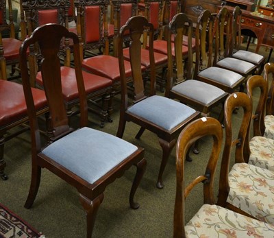 Lot 1266 - A composite set of six mahogany Queen Anne style dining chairs