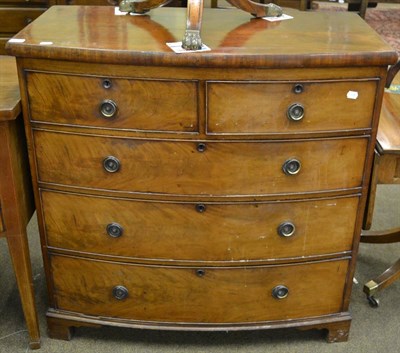 Lot 1288 - Victorian mahogany bow front four height chest of drawers