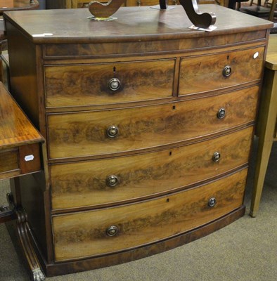 Lot 1291 - Victorian mahogany bow front four height chest of drawers