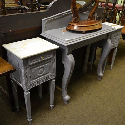 Lot 1301 - A pair of 19th century French painted bedside cupboards