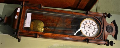 Lot 1315 - A walnut and ebonised Vienna wall clock with enamelled dial, signed V J Barnard, Middlesbrough