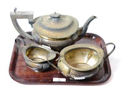 Lot 5 - A three piece silver tea service