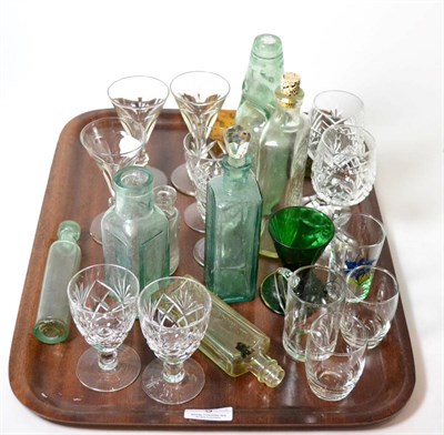 Lot 9 - A quantity of assorted glassware including old chemist bottles