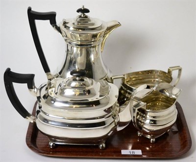 Lot 18 - A William Hutton & Sons silver four piece tea set, Sheffield, 1938