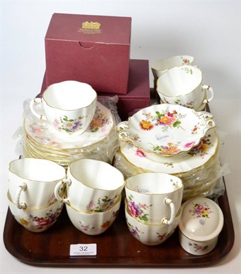 Lot 32 - A Royal Crown Derby ";Derby Posies"; pattern part tea set