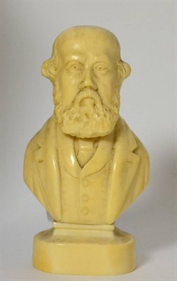 Lot 60 - A carved ivory bust of a gentleman, circa 1900