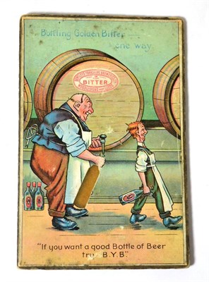 Lot 68 - A Bentley's Yorkshire Breweries Ltd, promotional chromolithographic card, circa 1890's, printed...