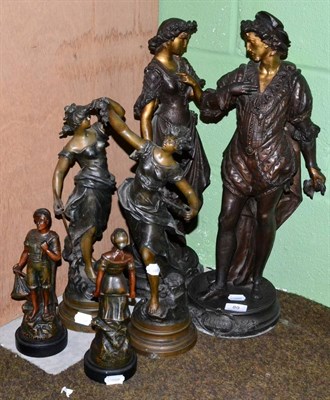 Lot 89 - Three pairs of Spelter figures