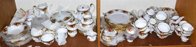 Lot 96 - Large accumulation of Royal Albert 'Old Country Roses' pattern dinner and tea wares (on two...