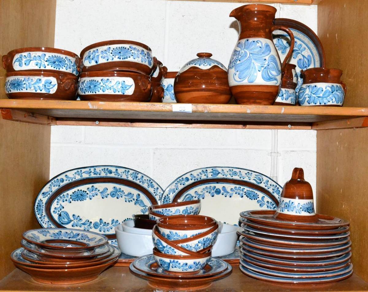 Lot 98 - Quantity of German studio pottery dinner wares (on two shelves)