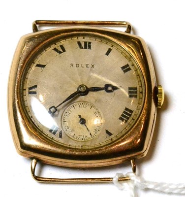 Lot 142 - A 9ct gold wristwatch, signed Rolex