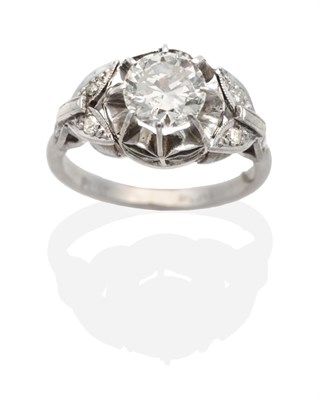Lot 312 - An Early 20th Century Diamond Solitaire Ring, an old cut diamond in a claw setting, to...