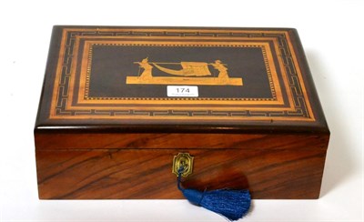 Lot 174 - A 19th century inlaid rosewood box