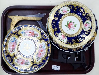 Lot 175 - Nine various china cabinet plates including Royal Crown Derby example