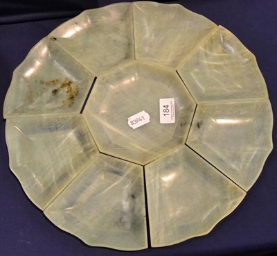 Lot 184 - A jade nine piece supper set