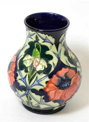 Lot 195 - A modern Moorcroft Poppy pattern vase, designed by Rachel Bishop, impressed factory marks, 24cm...