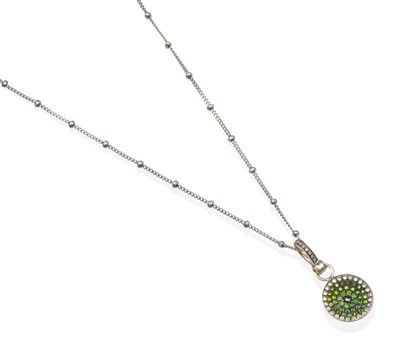 Lot 319 - An 18 Carat White Gold Coloured Diamond Evil Eye Pendant, on Chain, by Annoushka, pavé set...