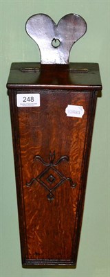 Lot 248 - Early 19th century oak candle box