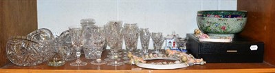 Lot 250 - Quantity cut glass and a Maling bowl etc