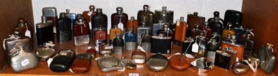 Lot 251 - A group of approximately sixty assorted silver plated, pewter and other hip flasks