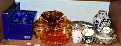 Lot 259 - Royal Albert provincial flowers Madonna Lily teaset, carnival glass, reproduction pottery etc