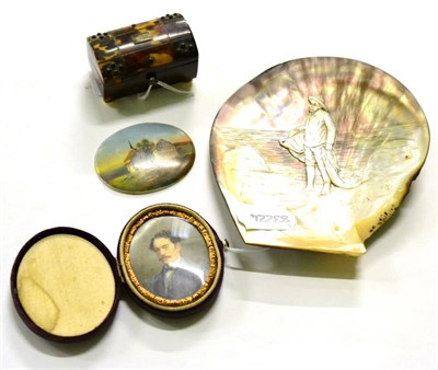 Lot 274 - A late 19th century oval portrait miniature of a gentleman with moustache, painted on ivory,...