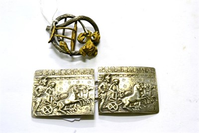 Lot 315 - Continental white metal buckle and an Art Nouveau example (2)