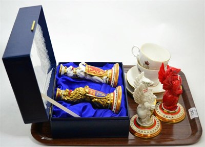 Lot 334 - A group of boxed and unboxed Minton and Spode Royal Commemorative pieces including Loving cup,...