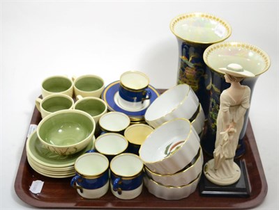 Lot 337 - Group of 20th century ceramics including pair of Carlton ware chinoiserie lustre vases (a.f.),...