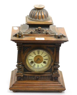 Lot 343 - Walnut striking ";Greenwich"; mantel clock