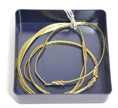 Lot 356 - A 9ct gold double chain necklace and bracelet set