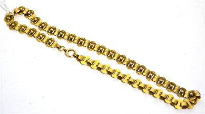 Lot 368 - A Victorian necklace, formed of foliate engraved and pierced links, length 45cm