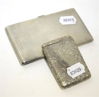 Lot 390 - Silver card case and cigarette case