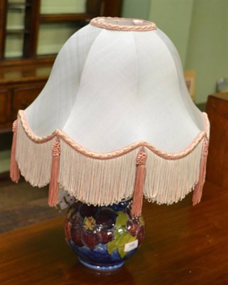 Lot 396 - A modern Moorcroft baluster lamp, stamped Moorcroft made in England, with shade