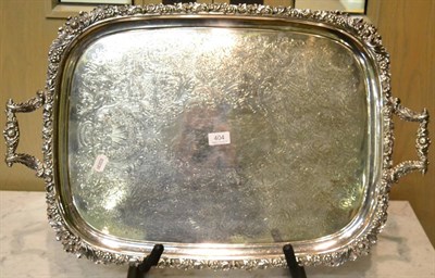 Lot 404 - A large 19th century silver plated twin-handled tray