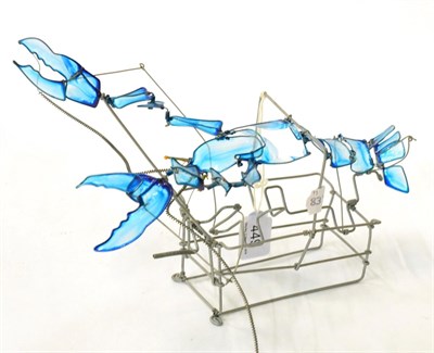 Lot 449 - Douglas Wilson, a wirework and plastic automaton, lobster, naturalistic form, 29cm in length