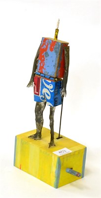 Lot 453 - Kristy Wyatt-Smith, a figural automaton, 'Tin Man', wood and tin, 33cm in height