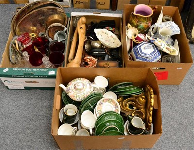 Lot 1000 - Four boxes of household ceramics and glass etc