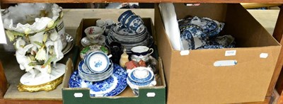 Lot 1018 - A group of ceramics including a Chatsworth part dinner service, 19th century cheese dome, Moore...