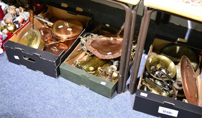 Lot 1078 - Three boxes of assorted brass and copper