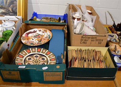 Lot 1088 - An Imari plate, two part tea services and sundry (in four boxes)