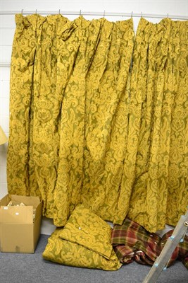 Lot 1106 - Two pairs of flowered cotton curtains with pelmets and other curtains