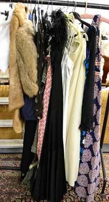 Lot 1116 - Vintage dresses, mostly size 12 including Capriccio, and a quantity of ties (one rail)