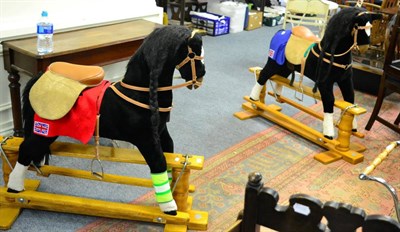 Lot 1118 - Two swing rocking horses by Thoroughbred