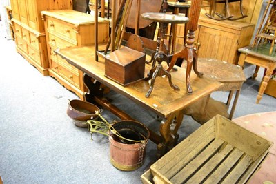 Lot 1182 - Oak refectory table