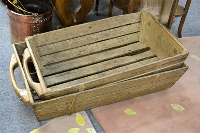 Lot 1183 - Two large wooden garden trugs