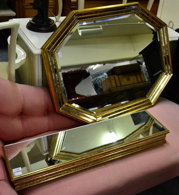 Lot 1188 - A gilt framed mirror with matching mirrored shelf