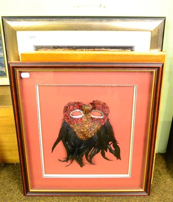 Lot 1200 - Five framed articles including prints, watercolours etc