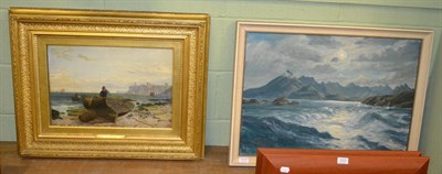 Lot 1212 - After Charles Napier Hemy View of the Whitby Coast, oil on canvas together with an oil painting...